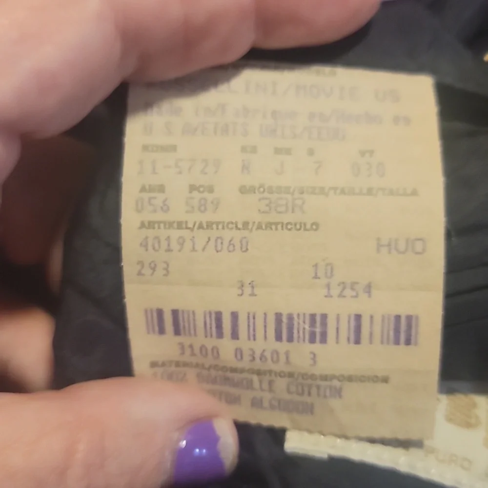 BOSS Hugo Boss Dark navy Blue cotton pinstriped Suit Jacket rosselini movie 38r